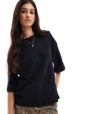 ASOS DESIGN - T-shirt ultra doux coupe carrée - Noir - view 1