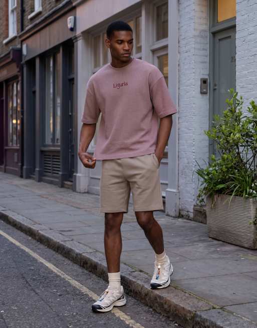 ASOS DESIGN - T-shirt ultra-épais oversize coupe carrée avec imprimé vertical au dos - Rose, 11 de 12