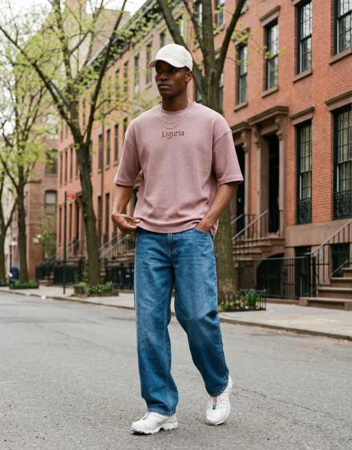 ASOS DESIGN - T-shirt ultra-épais oversize coupe carrée avec imprimé vertical au dos - Rose, 12 de 12