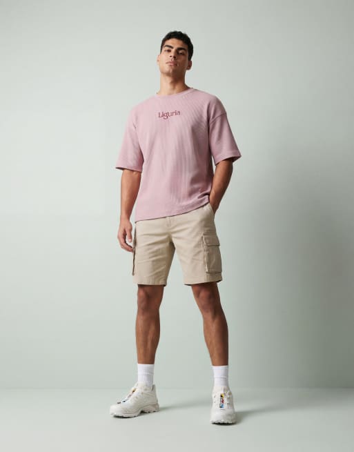 ASOS DESIGN - T-shirt ultra-épais oversize coupe carrée avec imprimé vertical au dos - Rose, 9 de 12