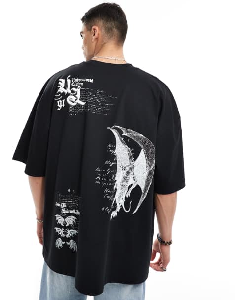ASOS DESIGN - T-shirt ultra oversize à imprimé grunge - Noir - view 1
