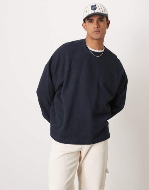 ASOS DESIGN - T-shirt ultra oversize à manches bouffantes - Bleu marine - view 1