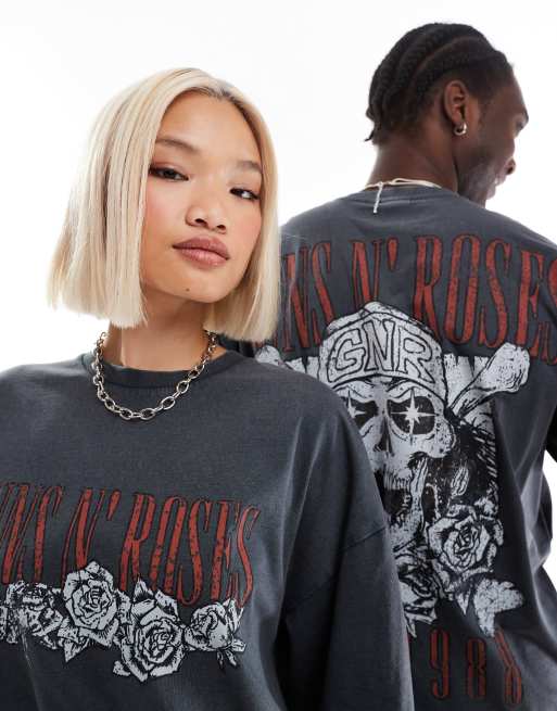 ASOS DESIGN – T-shirt unisex o fasonie oversize z licencjonowaną grafiką z motywem trasy koncertowej Guns N Roses