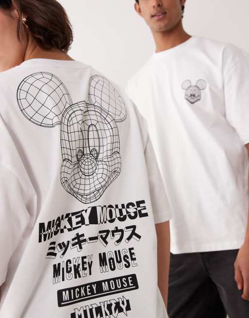 ASOS DESIGN - T-shirt unisex oversize bianca con stampa Disney di Topolino, 3 di 4