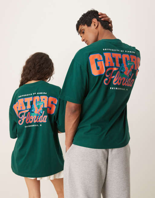 ASOS DESIGN - T-shirt unisex oversize color verde scuro con stampe dei Florida Gators su licenza