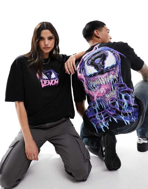 ASOS DESIGN - T-shirt unisex oversize nera con stampa 