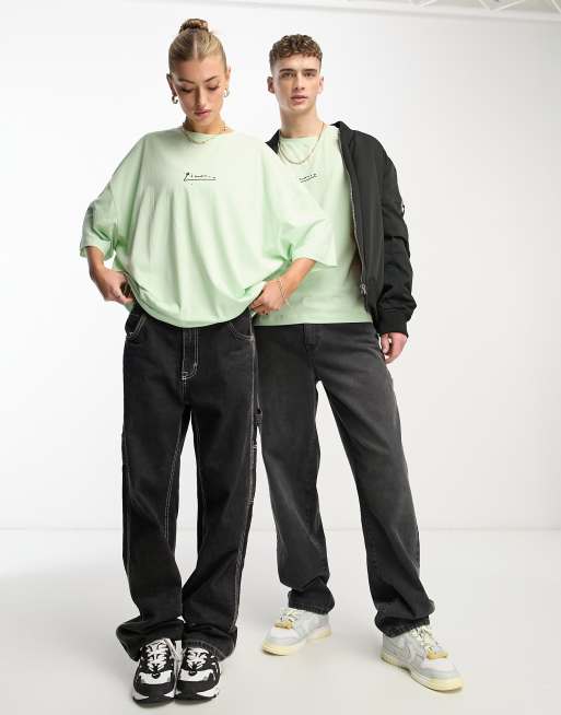 ASOS DESIGN - T-shirt unisex oversize verde chiaro con stampa "Picasso" su licenza, 4 di 4