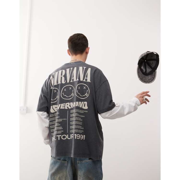 【90's】 Nirvana NEVERMIND Tee Nirvana Nevermind Album Black T-Shirt OFFICIAL | eBay