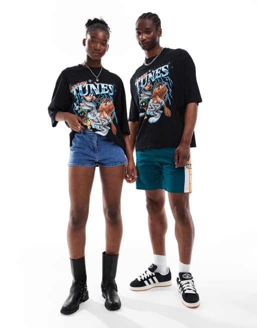 ASOS DESIGN - T-shirt unisexe oversize à imprimé Looney Tunes sous licence - Noir, 4 de 4