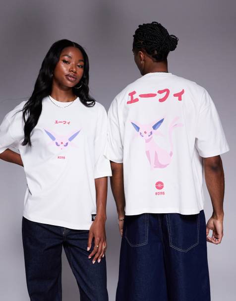 ASOS DESIGN - T-shirt unisexe oversize à imprimé Pokémon Mentali - Beige - view 1