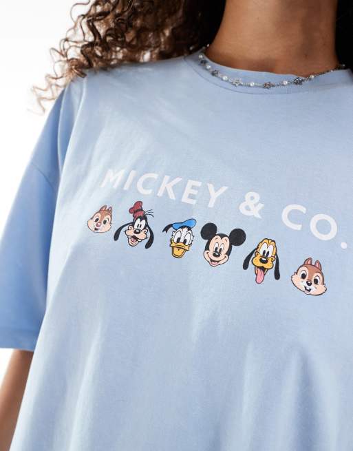 ASOS DESIGN - T-shirt unisexe oversize avec imprimé Disney Mickey et ses amis - Bleu clair, 2 de 4