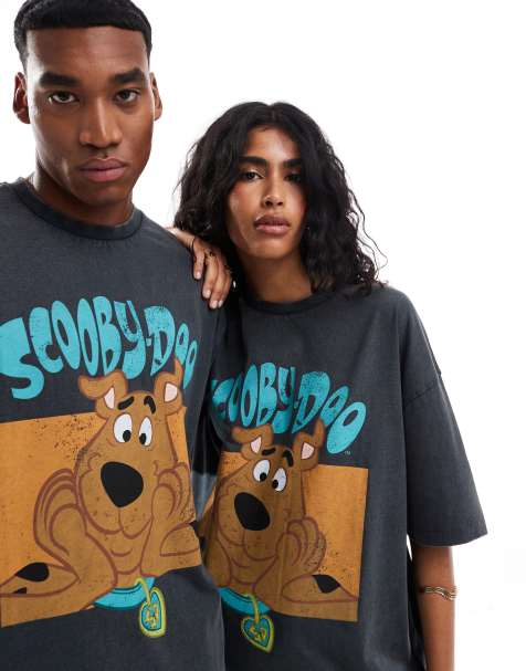 ASOS DESIGN - T-shirt unisexe oversize avec imprimé Scooby Doo sous licence - Gris délavé - view 1