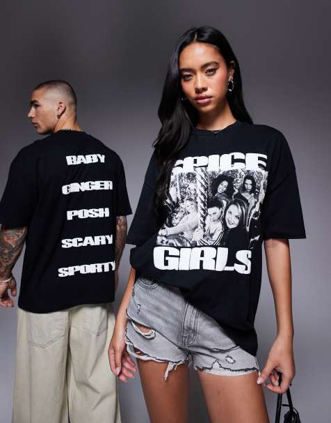 ASOS DESIGN - T-shirt unisexe oversize avec imprimés The Spice Girls - Noir - view 1