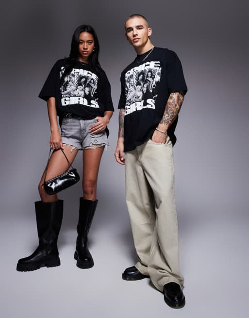 ASOS DESIGN - T-shirt unisexe oversize avec imprimés The Spice Girls - Noir, 3 de 4