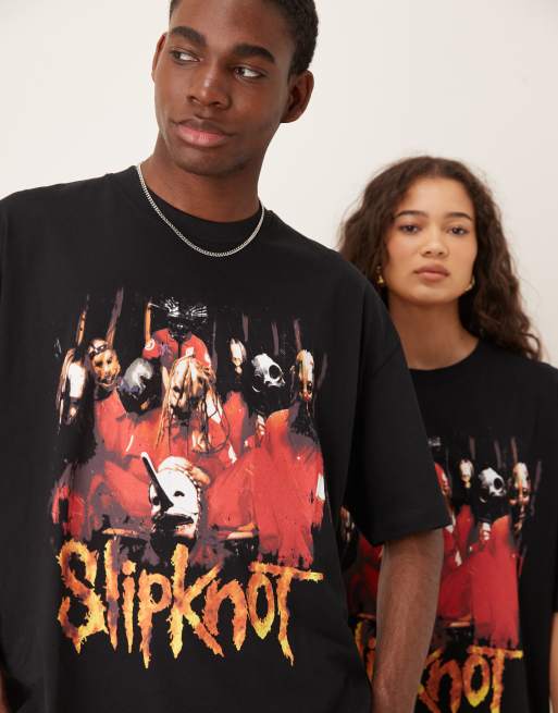 ASOS DESIGN - T-shirt unisexe oversize coupe carrée avec imprimés Slipknot - Noir, 4 de 4