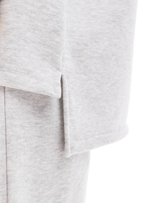 ASOS DESIGN - T-shirt van sweatstof in gemêleerd grijs, deel van co-ord set, 4 van 4
