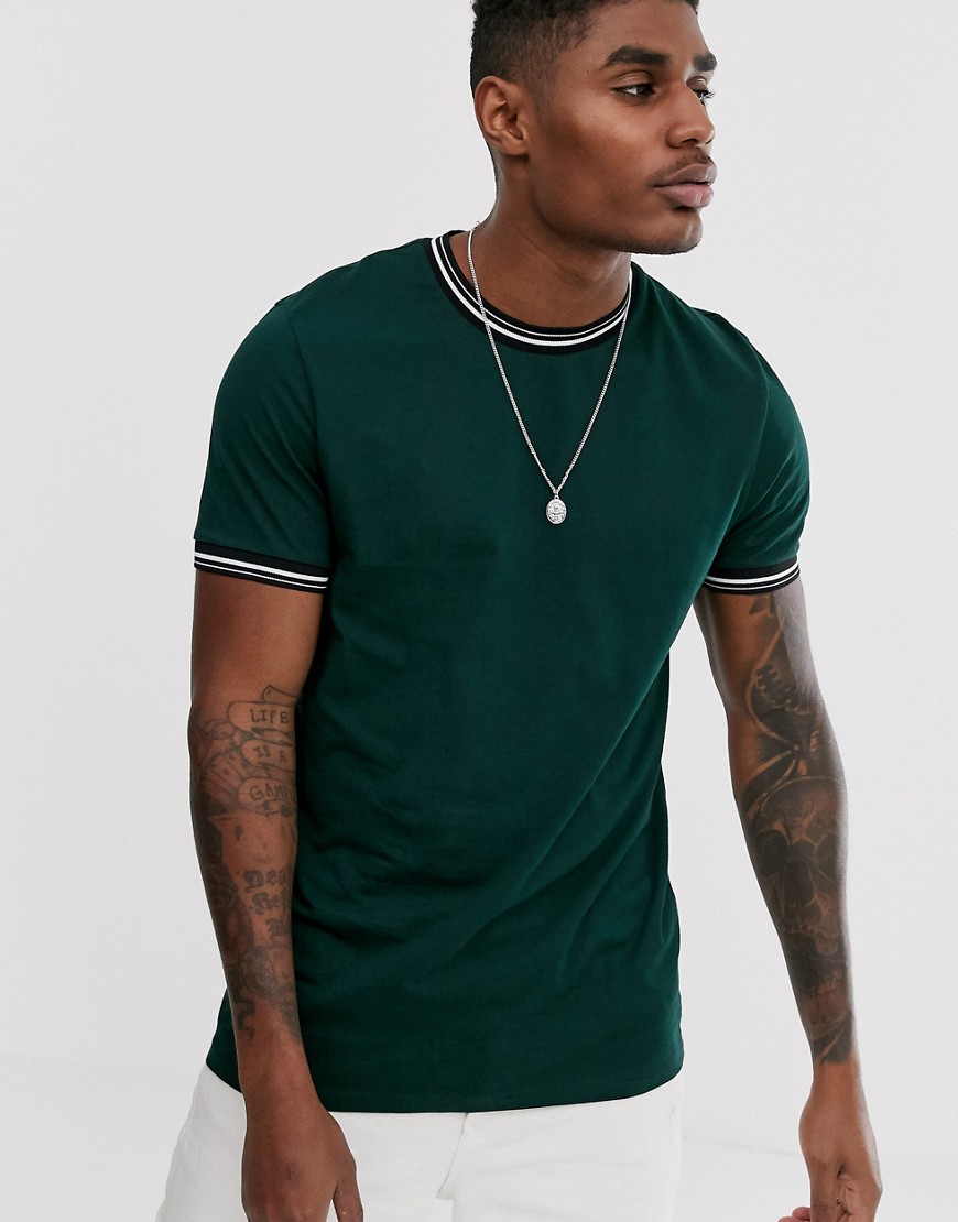ASOS DESIGN - T-shirt verde con profili