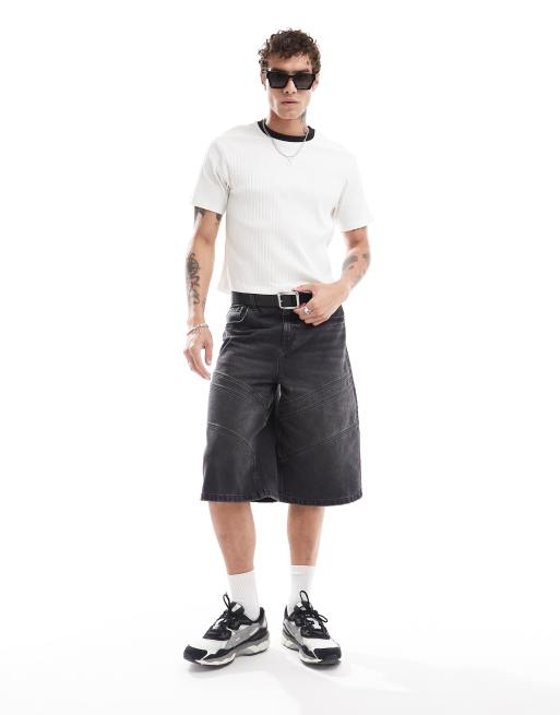 ASOS DESIGN - T-shirt vestibilità classica bianca a coste con scollo a contrasto, 2 di 4