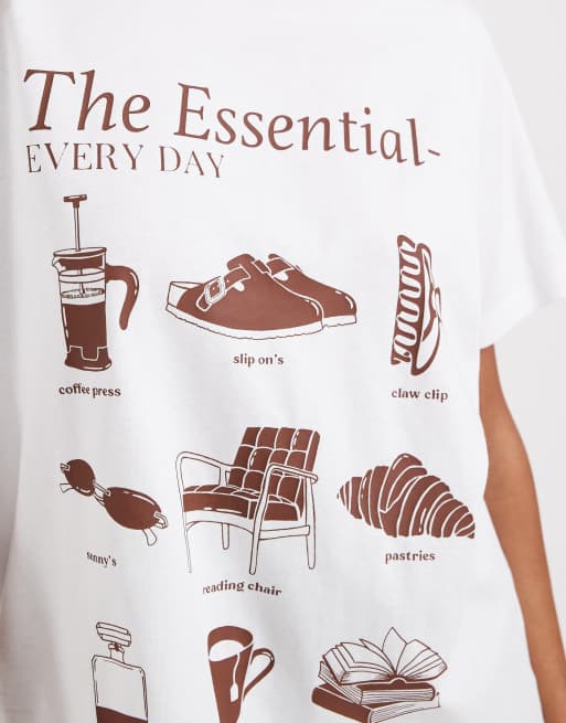 ASOS DESIGN - T-shirt vestibilità classica bianca con grafica "The Essential", 3 di 4