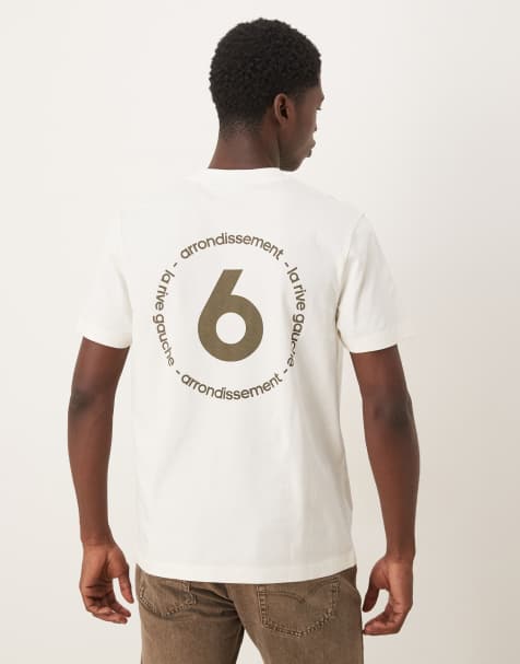 ASOS DESIGN - T-shirt vestibilità classica color crema con grafica Paris - view 1