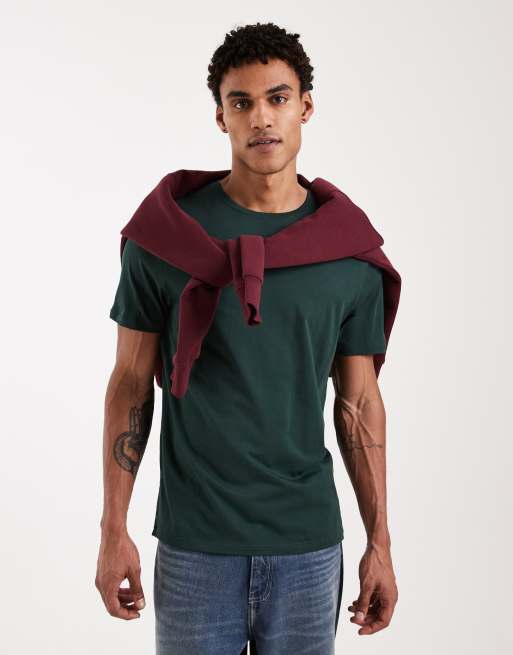 ASOS DESIGN - T-shirt vestibilità classica premium in cotone SUPIMA verde scuro, 2 di 5
