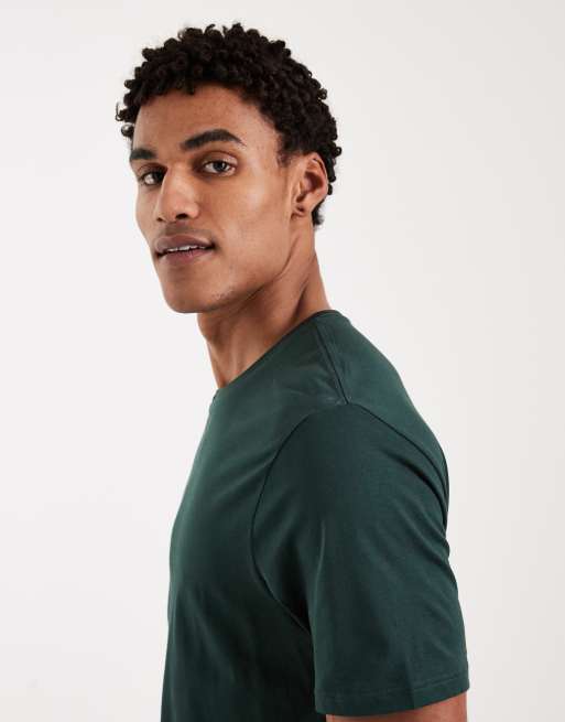 ASOS DESIGN - T-shirt vestibilità classica premium in cotone SUPIMA verde scuro, 4 di 5