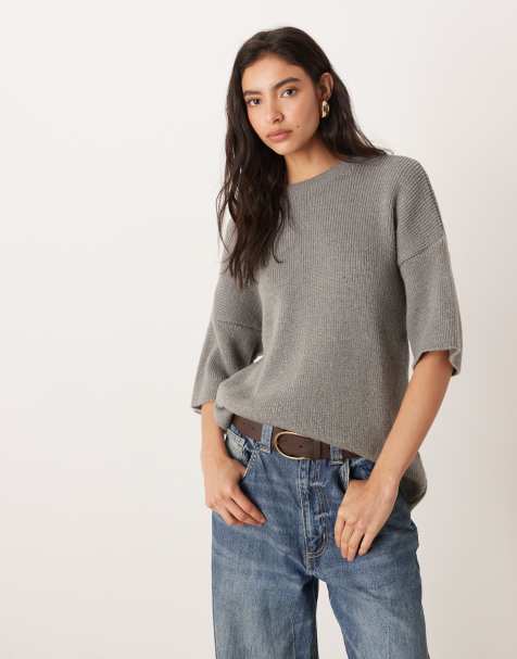 ASOS DESIGN - T-shirt vestibilità comoda in maglia grigia - view 1