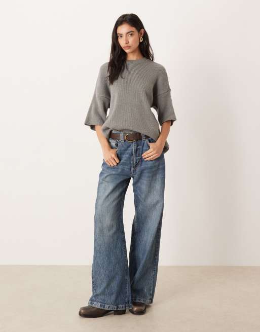 ASOS DESIGN - T-shirt vestibilità comoda in maglia grigia, 3 di 4