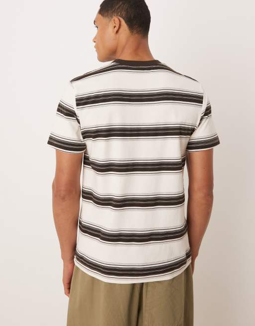 ASOS DESIGN – T-shirt w brązowe paski, 3 z 4