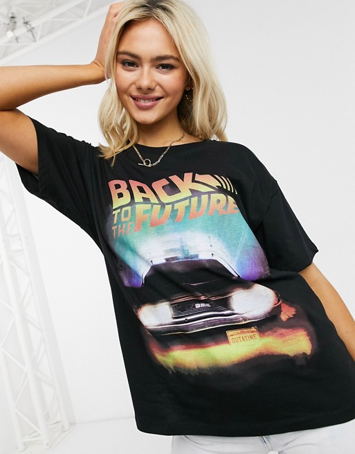 ASOS DESIGN t-shirt with Back to the future licence in black