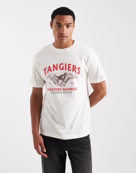 ASOS DESIGN T-shirt with bird graphic in cream - view 1