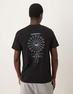 ASOS DESIGN t-shirt with celestial spine graphic in black