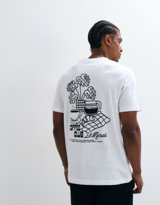 Asos Design T-shirt With Coffee Graphic In White
