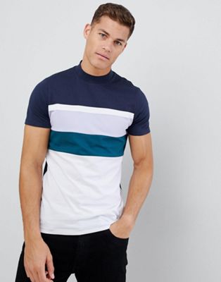 ASOS DESIGN t-shirt with colour block and turtle neck | ASOS