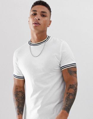 ASOS DESIGN t-shirt with contrast tipping in white | ASOS