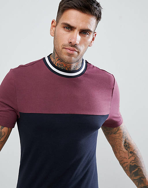 ASOS DESIGN t-shirt with contrast yoke and tipping | ASOS