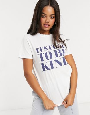 ASOS DESIGN t-shirt with 'cool to be kind' slogan in white | ASOS