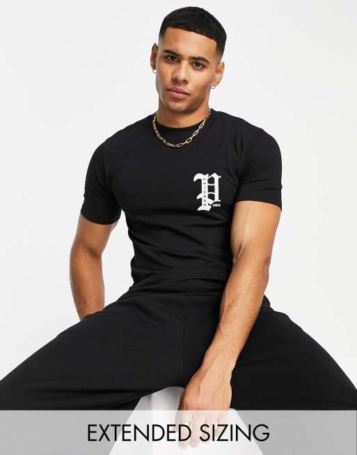 ASOS DESIGN t-shirt with Copenhagen city chest print in black