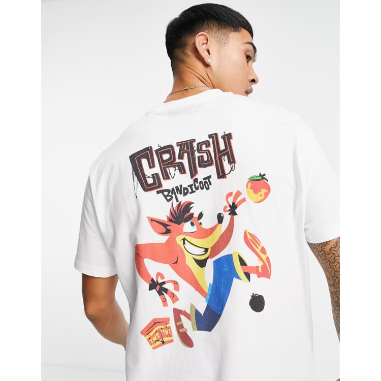 ASOS DESIGN t shirt with Crash Bandicoot print in white