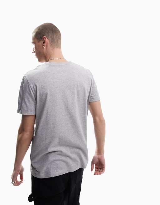 ASOS DESIGN t-shirt with crew neck and roll sleeve in gray marl, 3 of 4