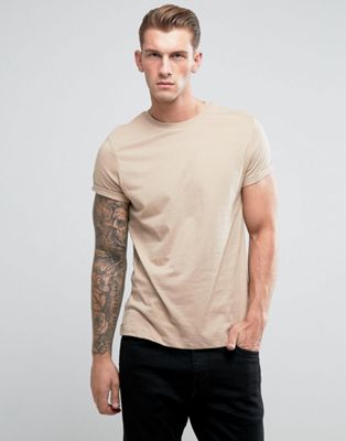 ASOS DESIGN t-shirt with crew neck and roll sleeve | ASOS