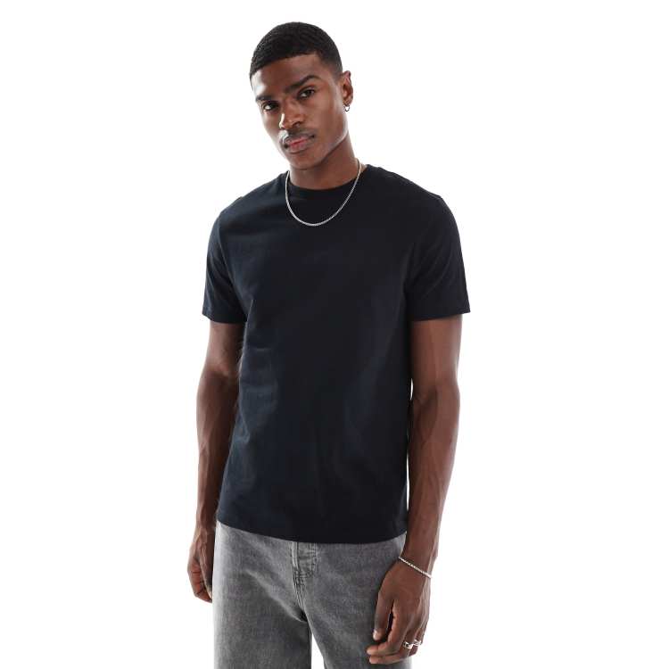 ASOS DESIGN t-shirt with notch neck in black