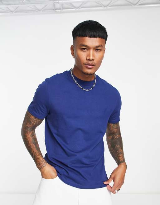 ASOS DESIGN t-shirt with crew neck in blue
