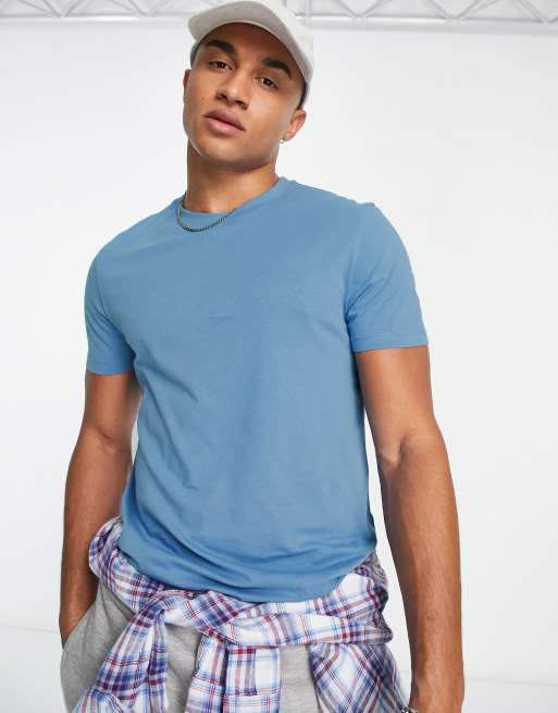 ASOS DESIGN tshirt with crew neck in blue ASOS