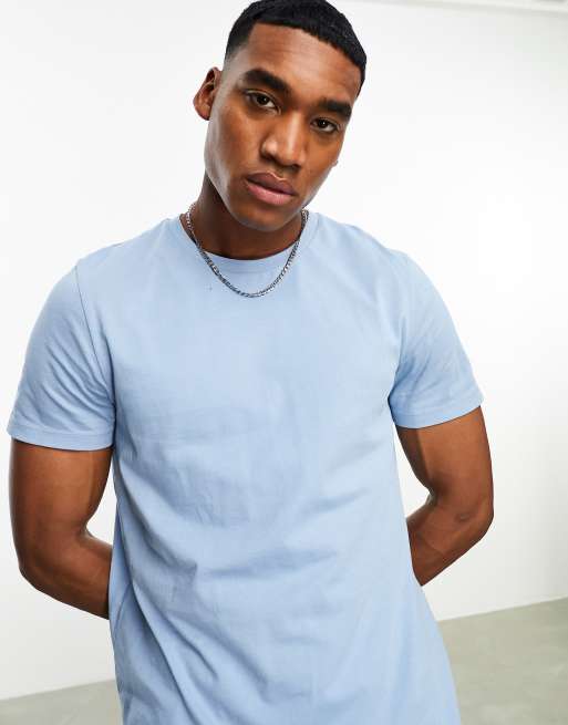 ASOS DESIGN t-shirt with crew neck in blue | ASOS