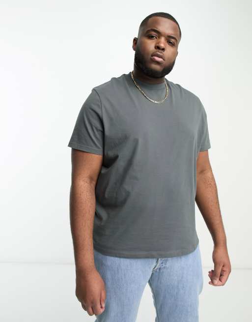 ASOS DESIGN t-shirt with crew neck in charcoal gray 