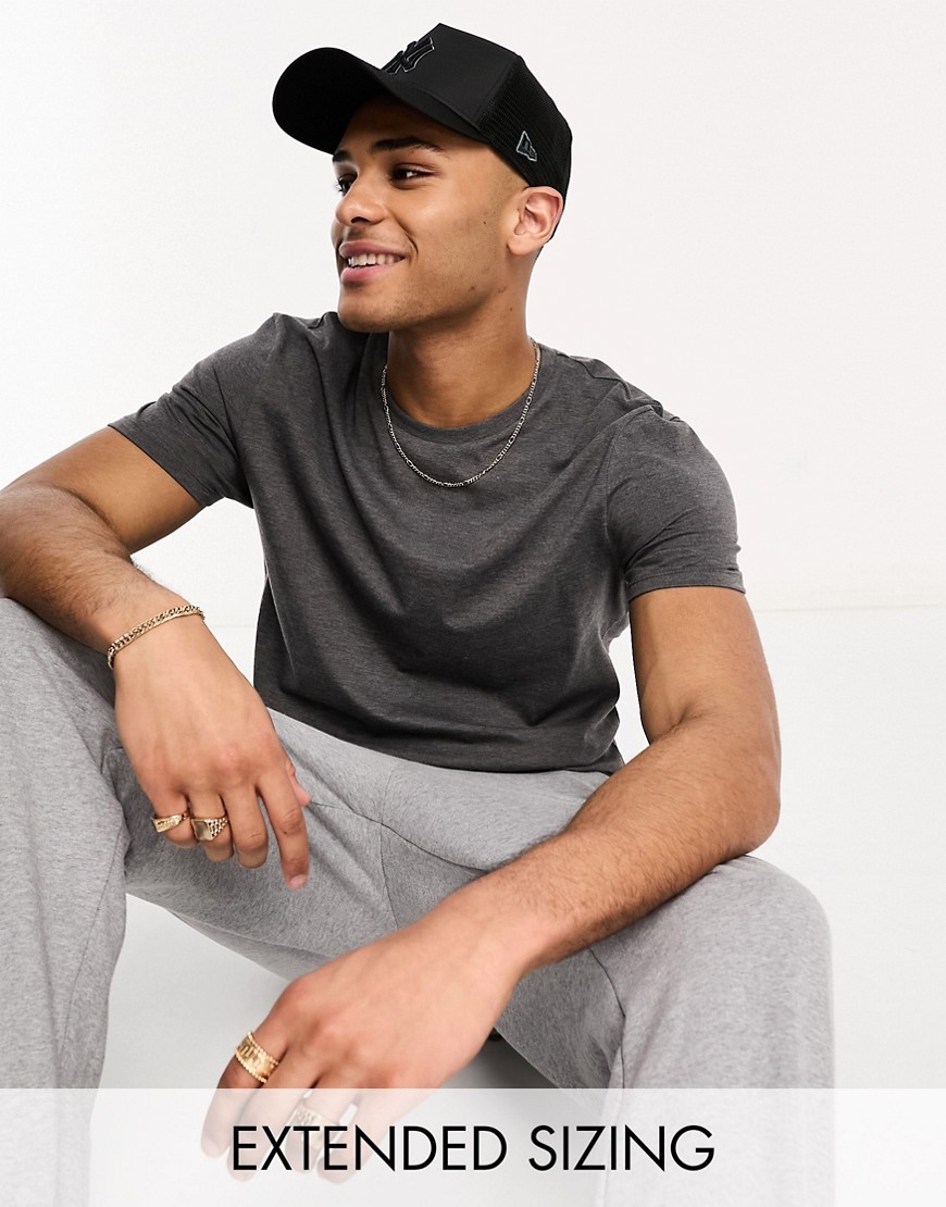 ASOS DESIGN t-shirt with crew neck in charcoal marl-Grey