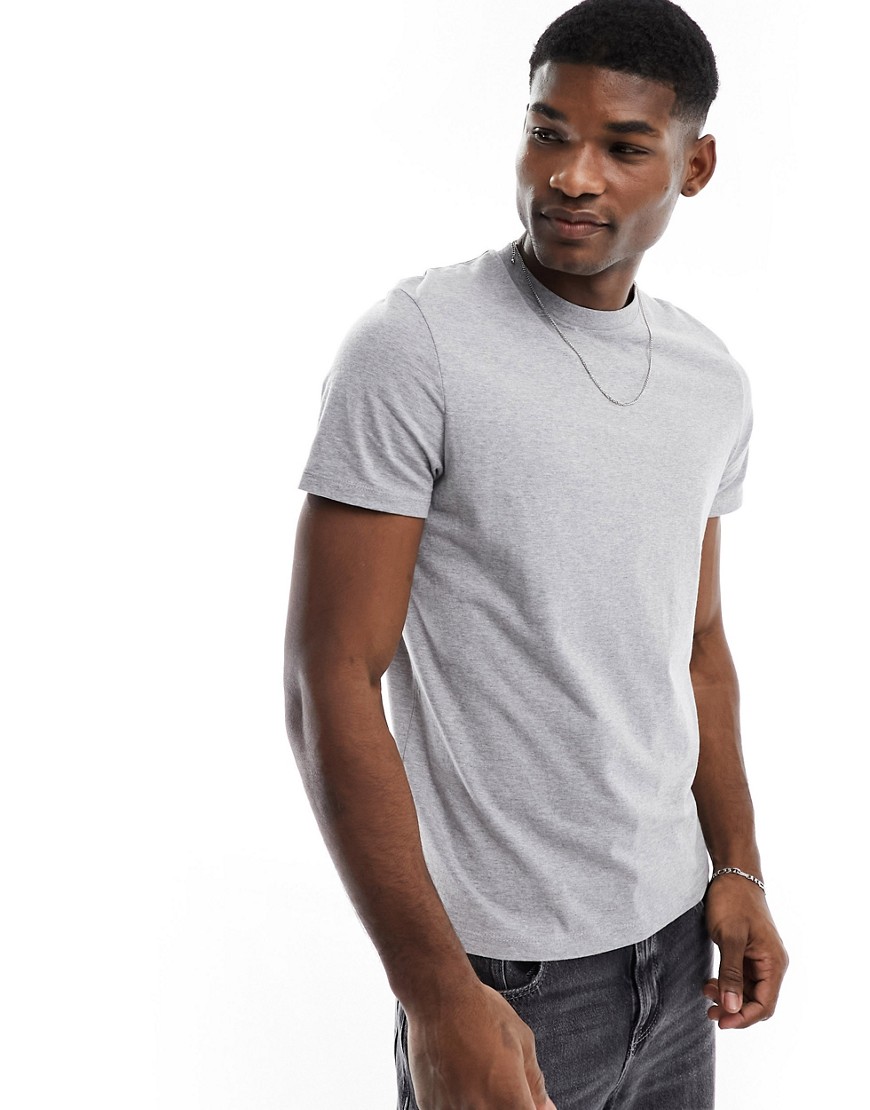 ASOS DESIGN t-shirt with crew neck in grey marl