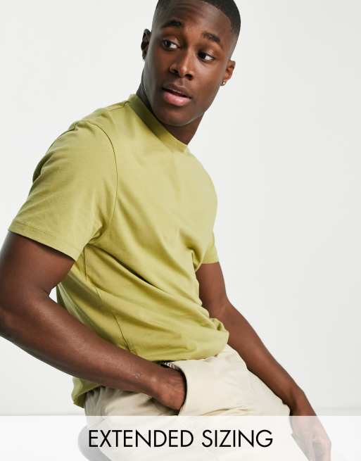 ASOS DESIGN t-shirt with crew neck in khaki