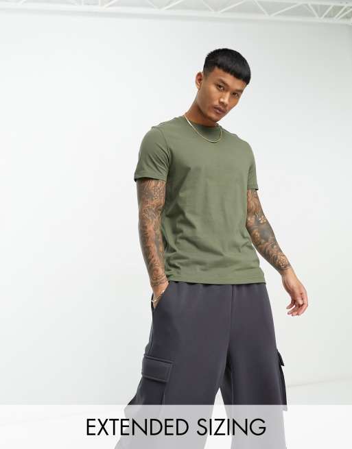 ASOS DESIGN t-shirt with crew neck in khaki